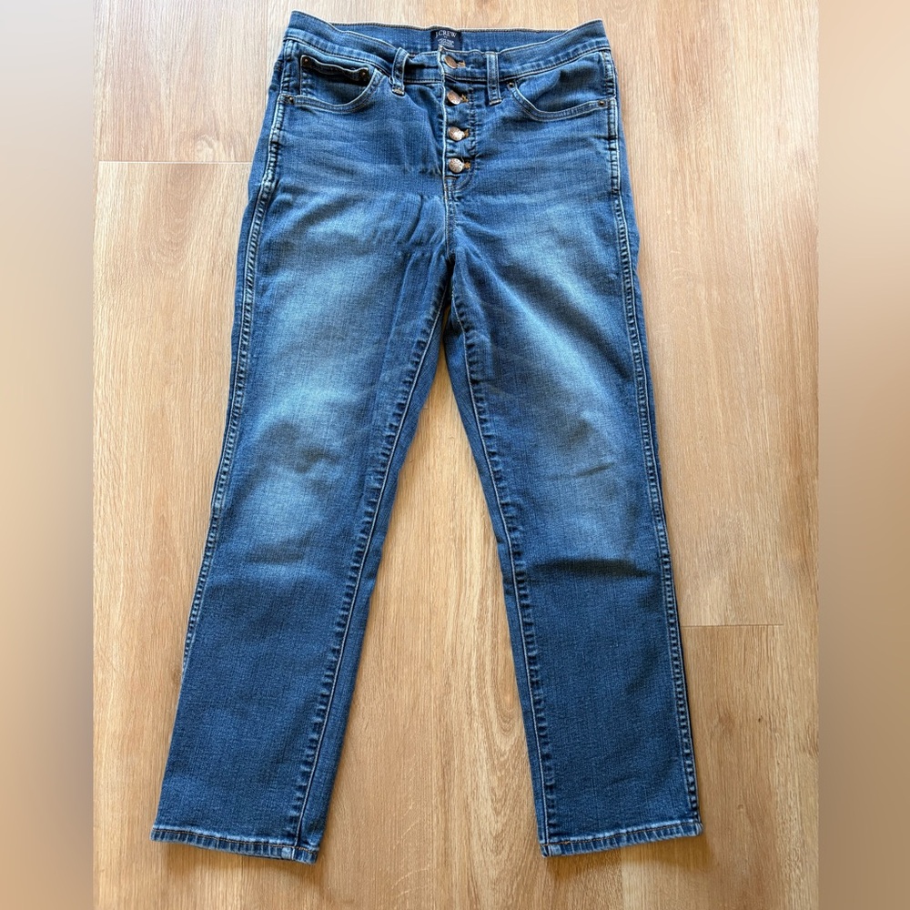 J. Crew High-Rise Vintage Straight 
Button fly Jeans